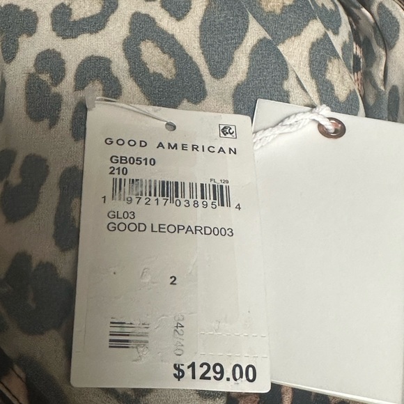 NWT Good American Georgette Wrap Front Bodysuit Good Leopard003 - Picture 14 of 15